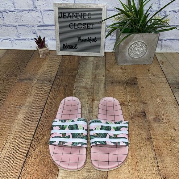 ADIDAS ORIGINALS Women's ADILETTE FARM Multicolor Slides B28006 US Women’s Sz 10 - Picture 1 of 9
